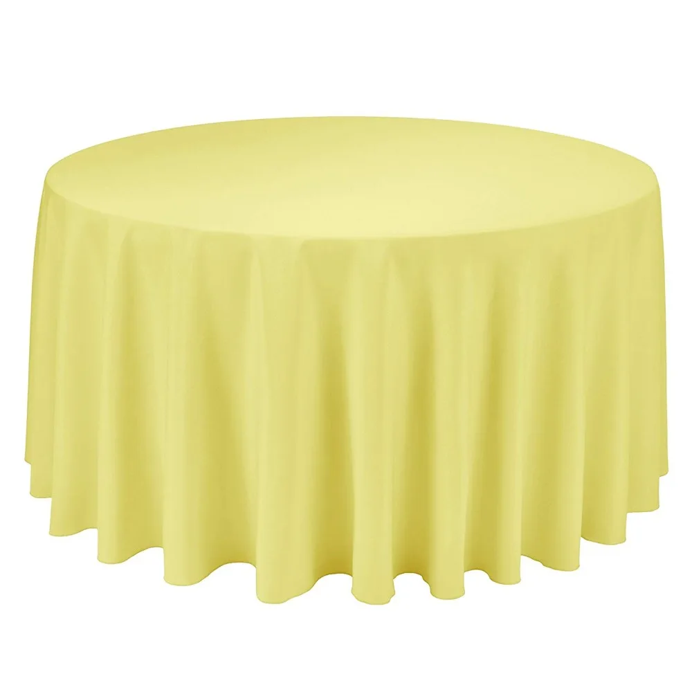 圆形涤纶黄色桌布