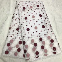 Швейцарская вуаль кружевная вышитая африканская кружевная ткань с камнями/бисерная швейцарская вуаль хлопчатобумажная кружевная ткань для одежды 14L082502