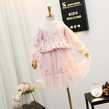 

Girls dress suit models fall 2020 new Western style children skirt big virgin princess dress vest little girl