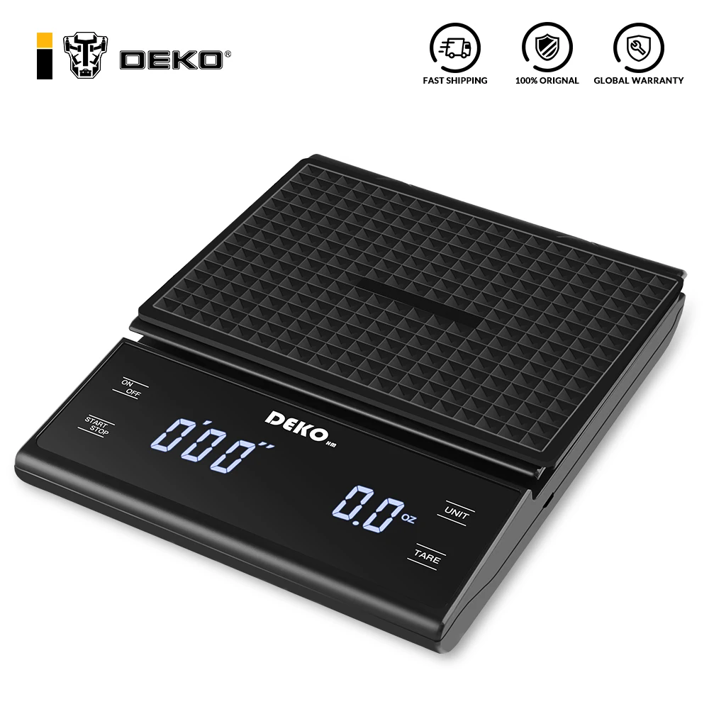 DEKO Electronic Coffee Scale Digital Balance Weighting Instrument With Timer LED Display Kitchen Equipment Measuring Tools afbeelding