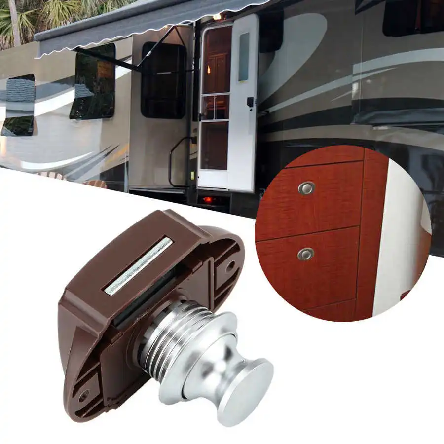 Car Boat Keyless Push Button Lock RV Cabinet Drawer Safety Latc h Lock Kit Set 