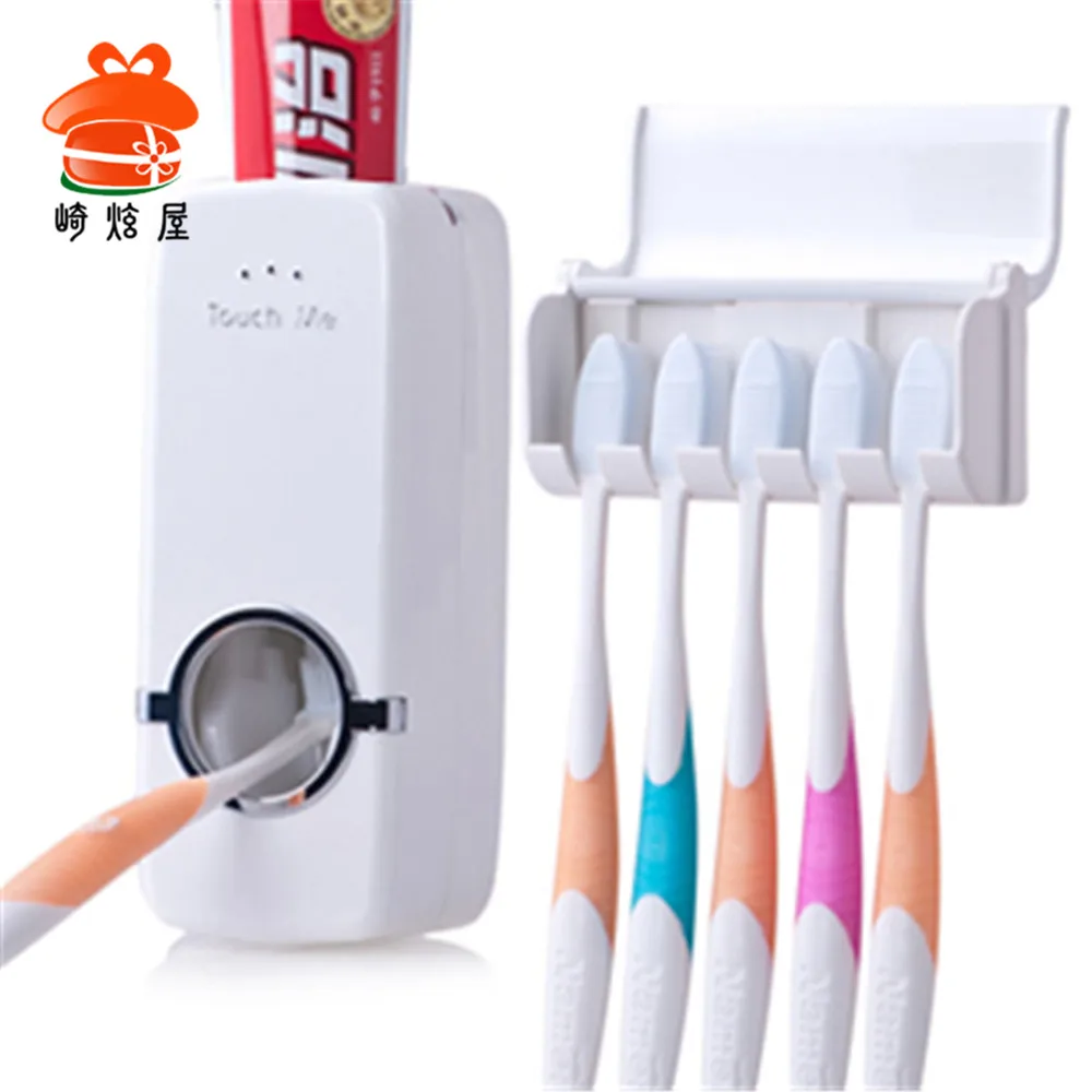 

Creative automatic toothpaste set toothpaste squeezer five toothbrush holder bathroom supplies home life