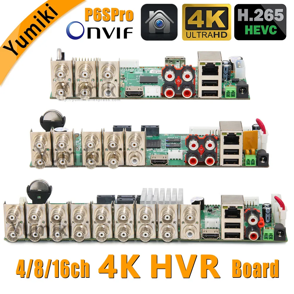 5 в 1 H.265 4/8/16ch 8M-N/4K HVR безопасности CCTV гибридная видео регистратор доска DVR P2P P6Spro