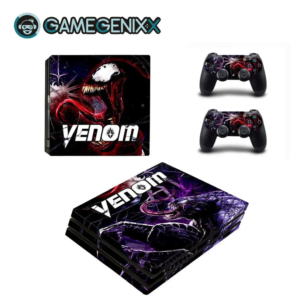 Venom Защитная Наклейка GAMEGENIXX для PS4 Pro консоли и 2 контроллеров-Venom - Цвет: Venom