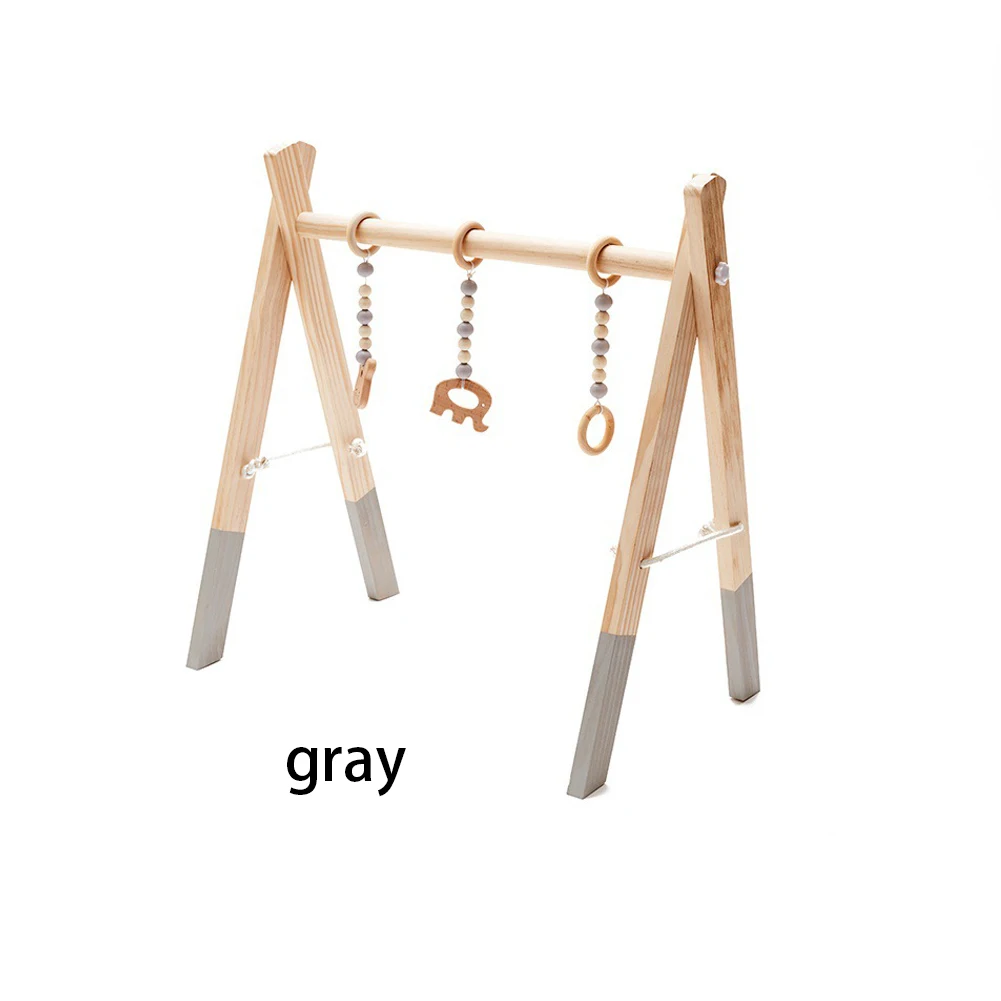 rack and toy set Nordic Style Wooden Rack Baby Gym Play Nursery Sensory Ring-Pull Toy Infant Room Toddler Clothes Rack Gift Kids Room Decoration - Цвет: rack and toy set