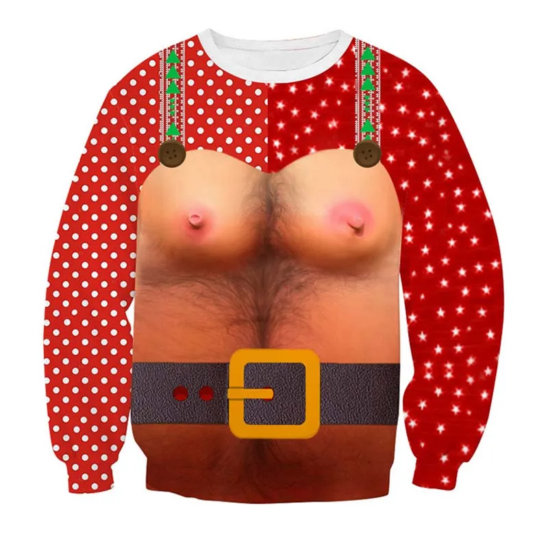 Мужской женский Уродливый Рождественский свитер, веселый рождественский джемпер с Санта Клаусом, осенне-зимний Рождественский свитер, мужская одежда
