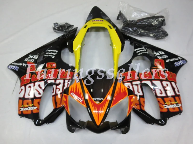 Топ(литье под давлением) ABS Обтекатели наборы подходят для Honda CBR600 FS F4i 2004 2005 2006 2007 Обтекатели серебро и черный