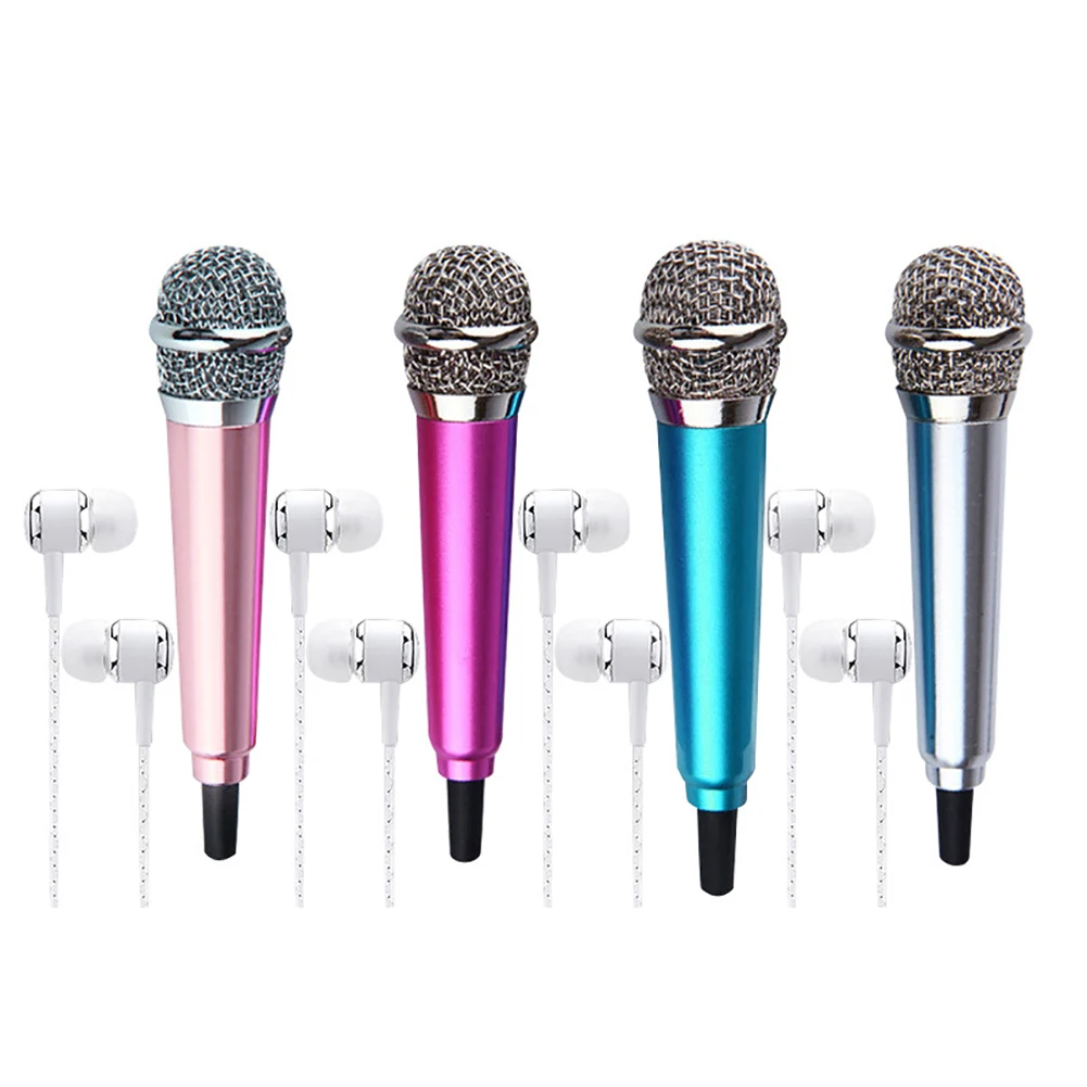 Portable 3.5mm Stereo Studio Mic KTV Karaoke Mini Microphone For Cell Phone Laptop PC Desktop  Small Size Mic