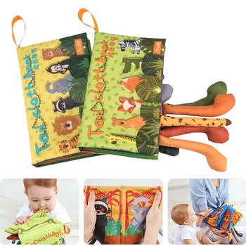 

Cartoon Animal Tails Cloth Book Soft Activity Early Educational Toys for Baby Infants Toddlers Hot Sales