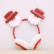 Рождественский детский зимний теплый плюшевый наушник с милыми ушками, повязка на голову Санта-Клауса 9,30