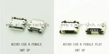 

1000PCS 5Pin Micro USB 5pin long pin SMD Female connector for mobile phone Mini USB jack PCB welding socket WARP/FLAT MOUTH