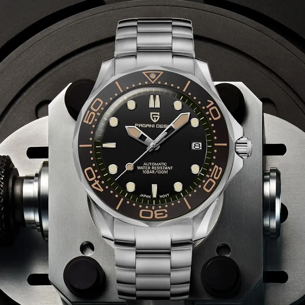 2021 New PAGANI DESIGN Men's Mechanical Wristwatches Luxury Automatic Watch For Men Luminous Diving Steel Watch Japan NH35 Clock 1