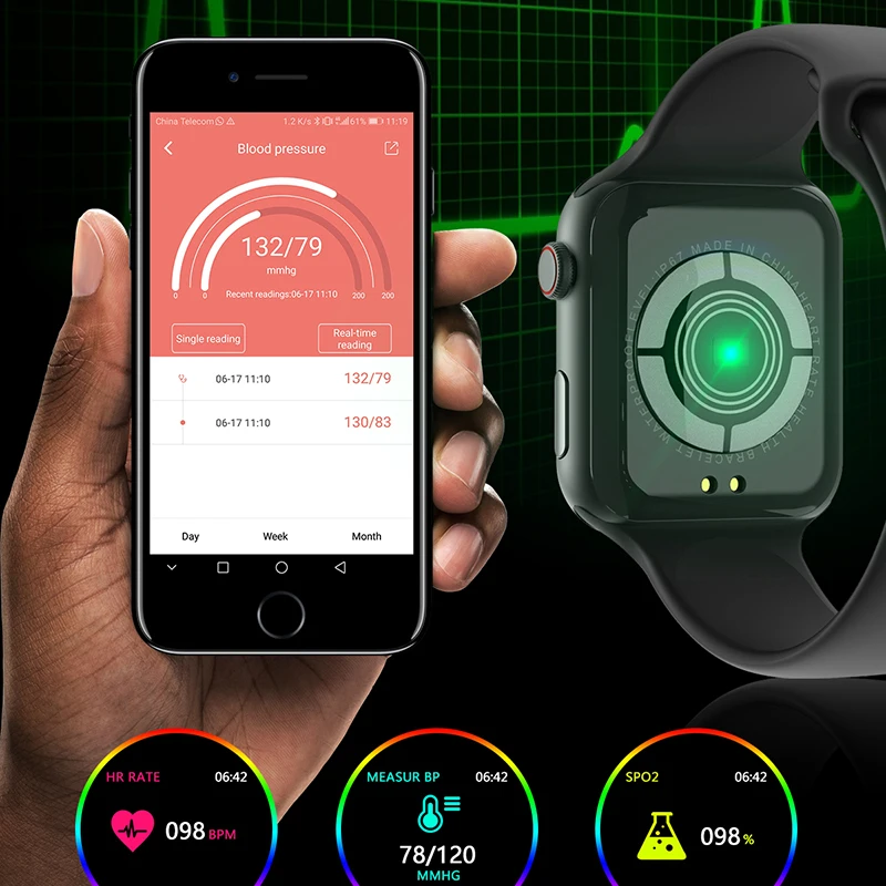 Timewolf Smartwatch IP68 полный сенсорный экран для сердечного ритма Смарт-часы Android крови кислородом водонепроницаемые Смарт-часы для мужчин для IOS телефона
