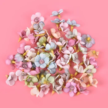 

50pcs mini silk daisy Multicolor Fake Flower Head garland cheap diy home decor
