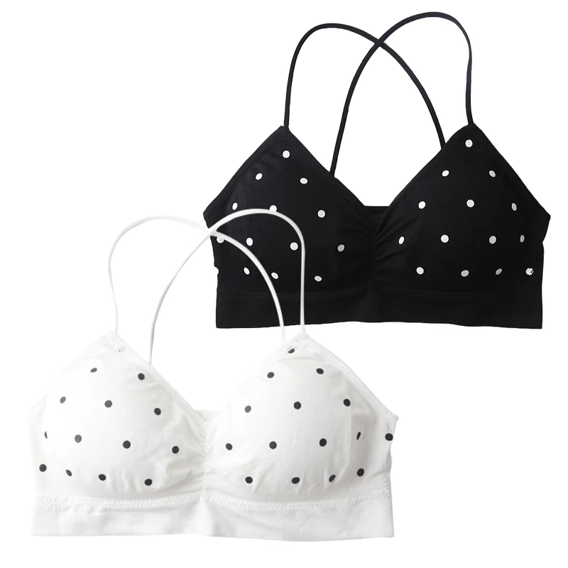 Women Lingerie Bra Push Up Sports Seamless Polka Dot Soft Tube Top