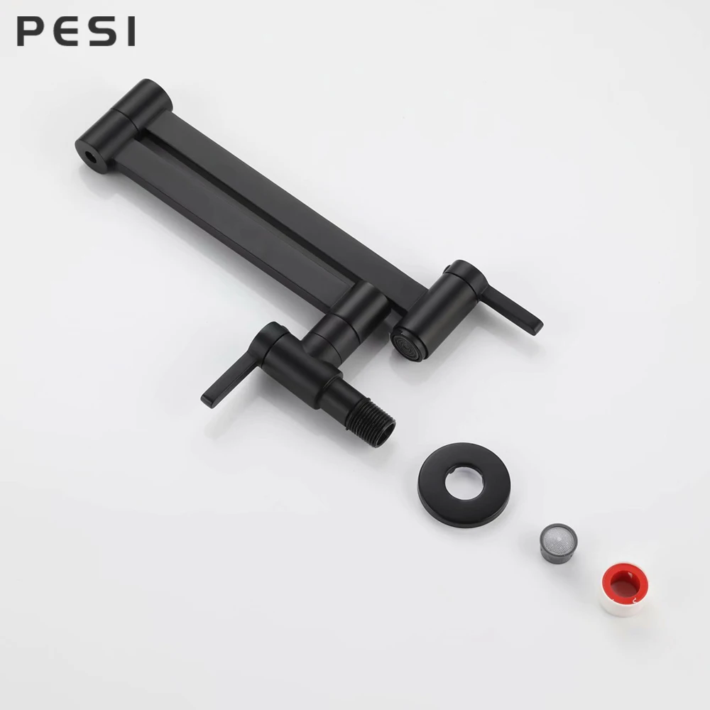 torneira pia de cozinha giratória de níquel torneira misturadora de pia de cozinha sólido preto giratório para fixação na