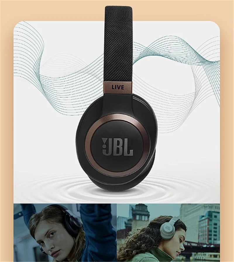 JBL LIVE 650BTNC Bluetooth наушники аудио шумоподавление AI Smart Voice беспроводные наушники для сотового телефона динамическая игровая гарнитура