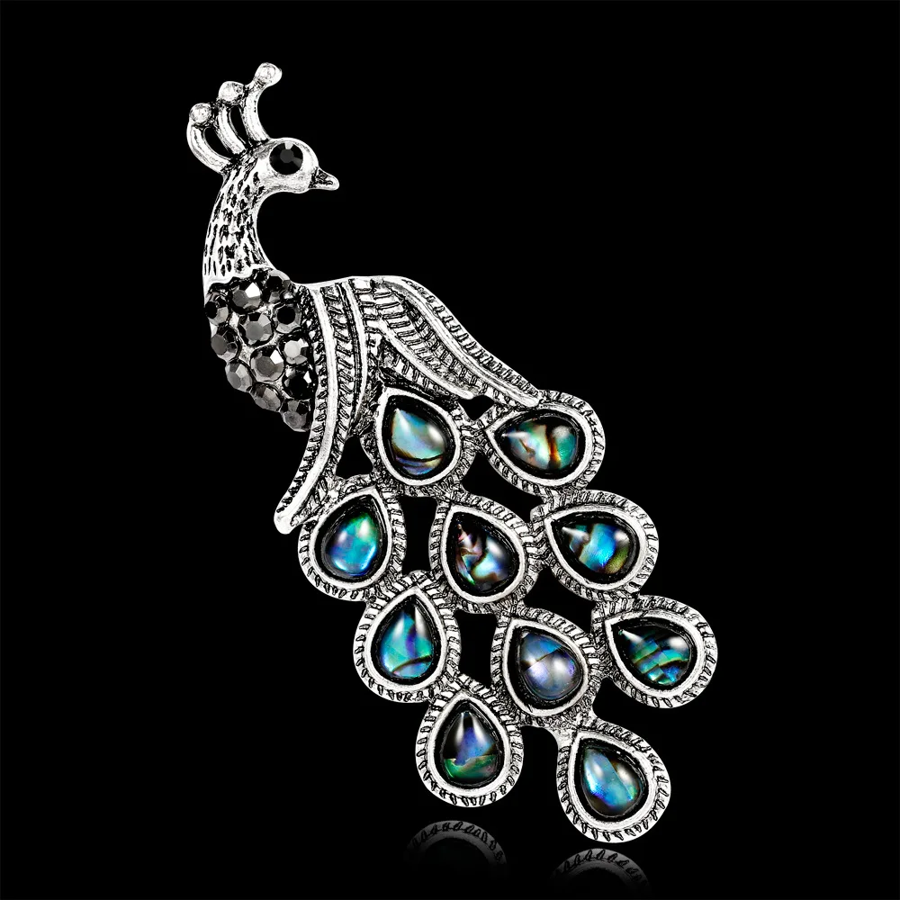

Exquisite Paua Shell Series Accessories Versitile Fashion Elegant Peacock Women's Brooch Classic Animal Corsage