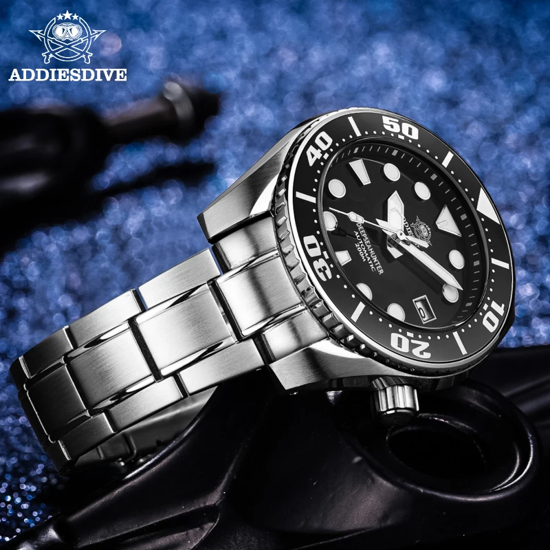 ADDIESDIVE Man Dive Watch Sports BGW9 Luminous Sapphire Crystal Ceramic Bezel 316L Stainless Steel NH35 Automatic Mechanic Watch