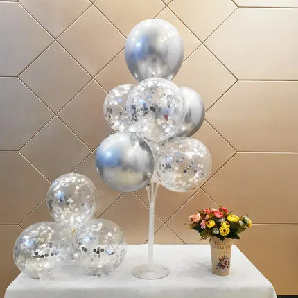 1set Balloons Stand Balloon Holder Column Confetti Balloon Baby Shower Kids Birthday Party Wedding Decoration Supplies - Цвет: Сливовый