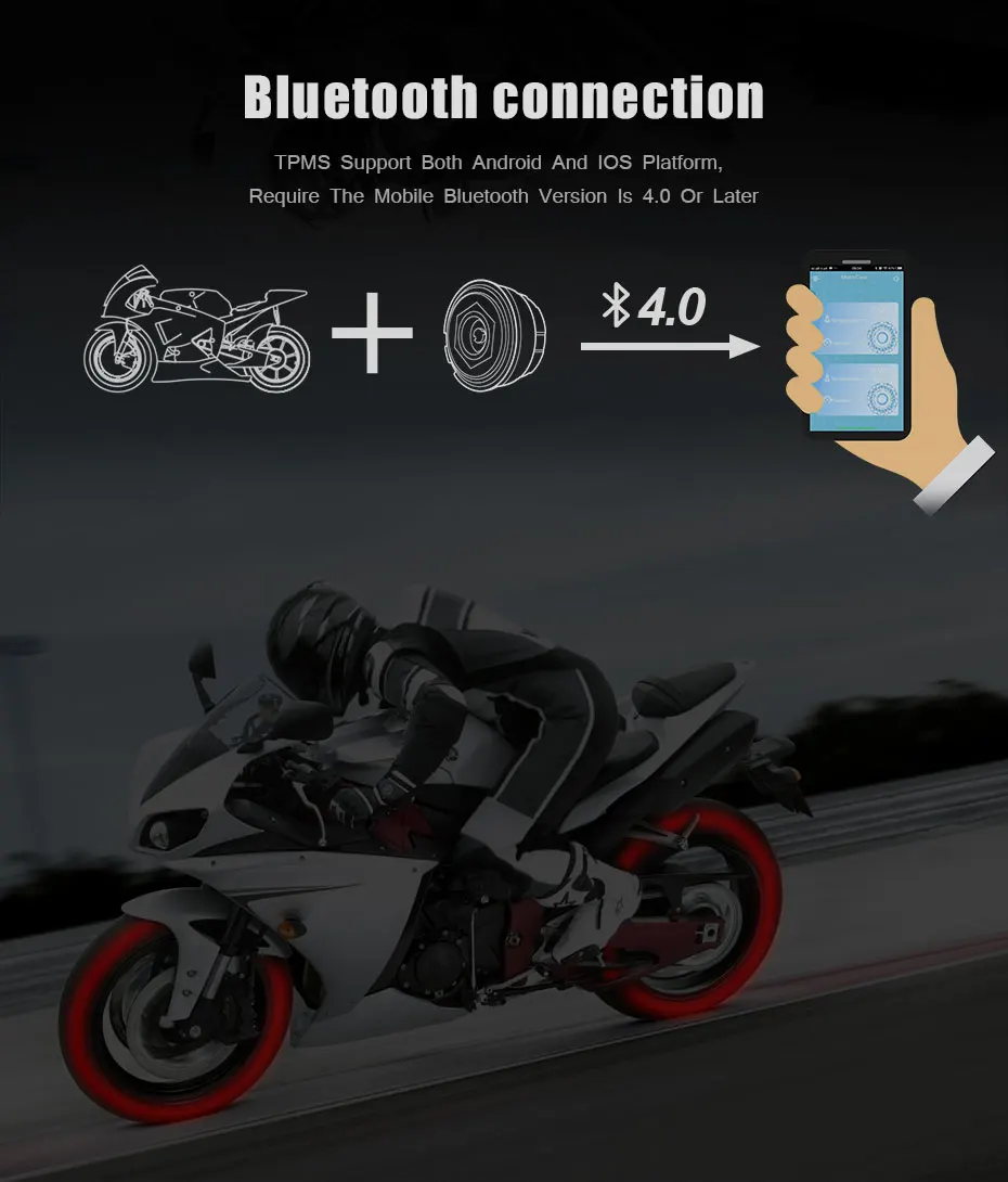 TPMS Tire Pressure Alarm system Sensor For Motorcycle/Car tpms Bluetooth 5.0 TMPS Android/IOS Tyre Pressure Monitoring System