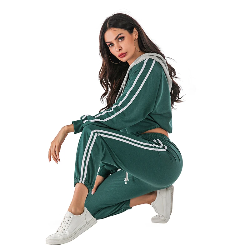 

Jogging Femme Tracksuit Women Black Vintage Two Piece Set Fall Winter Outfits Ropa Deportiva Mujer De Moda 2019 Matching Sets