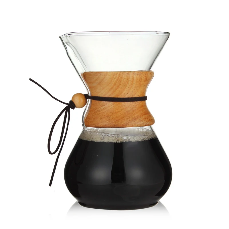 800ml Классический стеклянный кофейник Hario V60 капельница с деревянной ручкой для кофе эспрессо кофеварка капельный чайник бариста инструменты - Цвет: 800ml