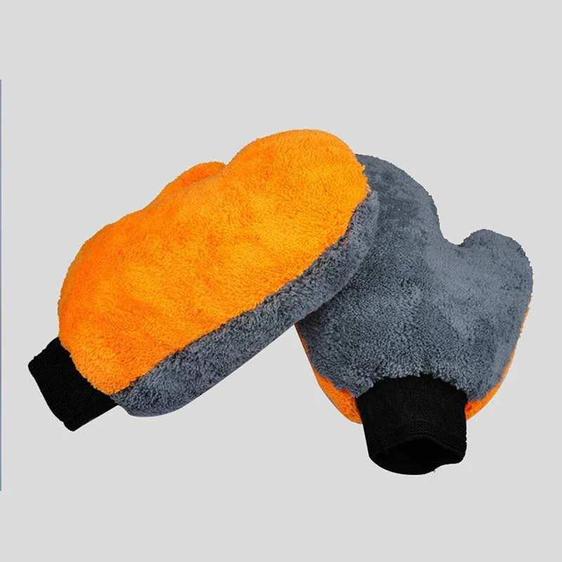 Coral fleece velvet plush short wool mitt wash car mitten washing brush cleaning glove tools cloth car wash gloves orange + gray car cleaning gloves microfiber car mitt microfiber cleaning gloves microfiber washing gloves microfiber gloves
