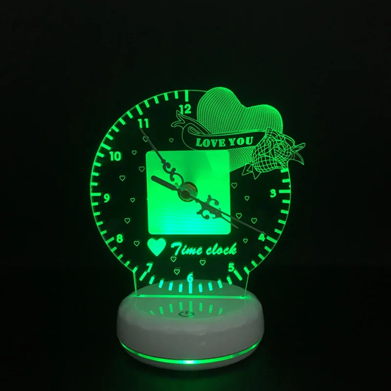 Новинка часы времени 3D светодиодный настольный светильник USB сенсорный пульт