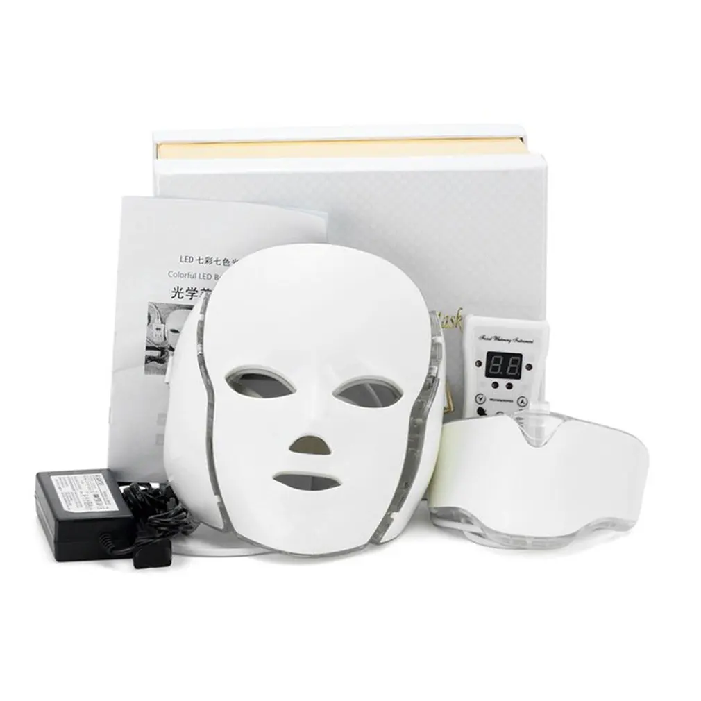 

Led Facial Mask With Neck Skin Rejuvenation Face Care Treatment Beauty Anti Acne Therapy Whitening Instrument