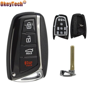 

OkeyTech 4 Buttons Replacement Auto Key Shell Case Fit for Hyundai Genesis 2013-2015 Santa Fe Equus Azera Remote Control Parts
