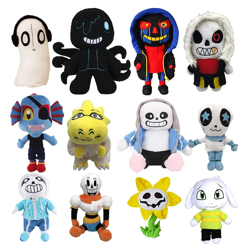 2Pcs/lot  20 Styles Undertale Plush Toys Cartoon Sans Undertale Plushie Dolls Frisk Stuffed Zombie Toys for Kids Birthday Gifts 2pcs car stickers evil eye zombie style sunproof waterproof decal for rearview mirror 5 2in