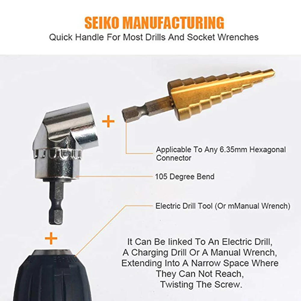 magnetic driver drill set 105degree right angle driver screwdriver bit set drill adapter angle drill precision screwdriver 1/4