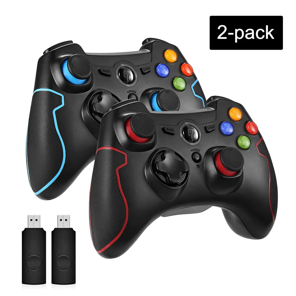 2pcs EasySMX 2 шт. ESM-9013 беспроводной геймпад джойстик игровой контроллер с вибрацией джойстик для ПК PS3 Android tv Box Телефон геймеры - Цвет: 2pcs