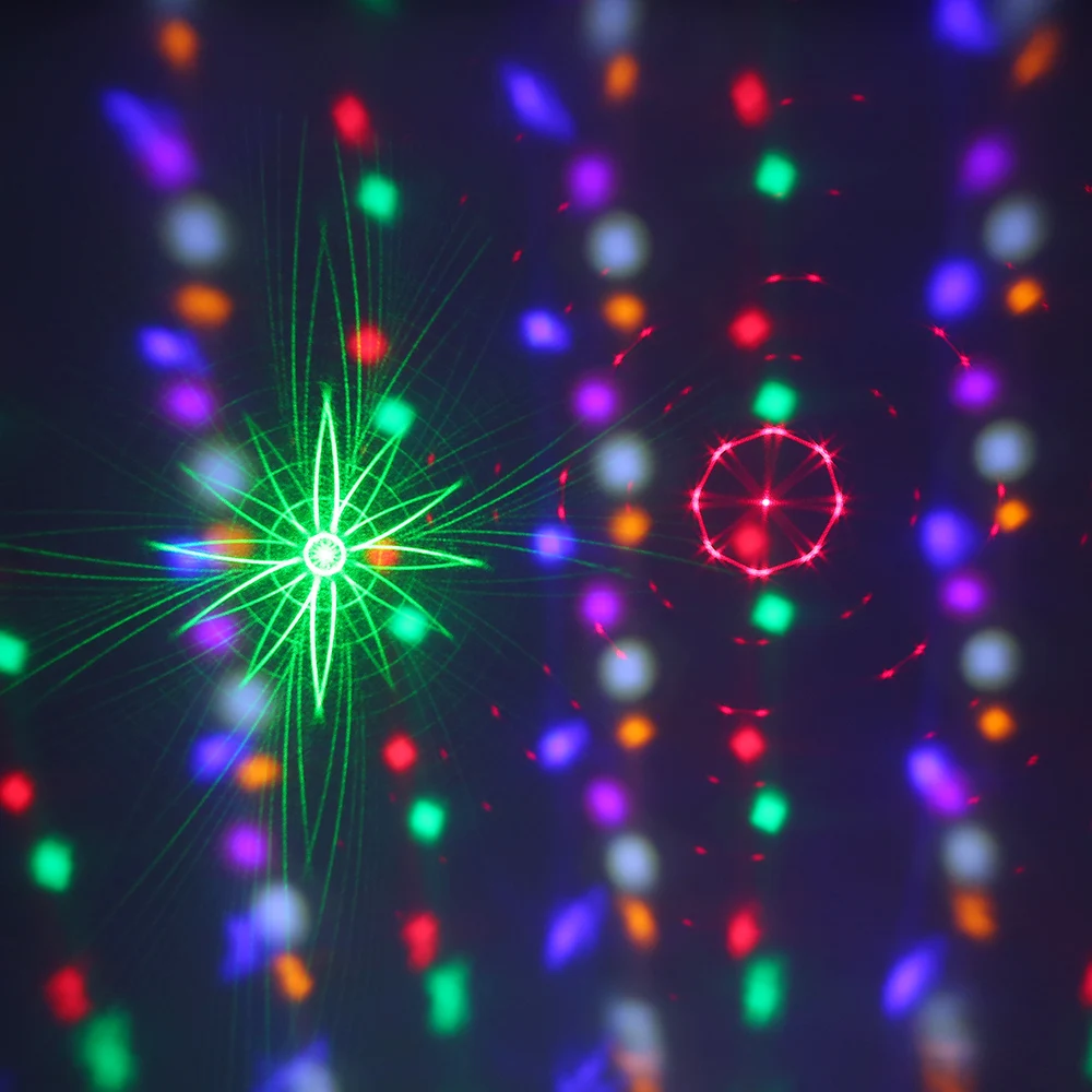 Диско-светильник RGB светодиодный сценический светильник звук вечерние светильник s лазерный проектор dj светильник авто-запуск/Звук/Dmx управление эффект лампы для Рождества