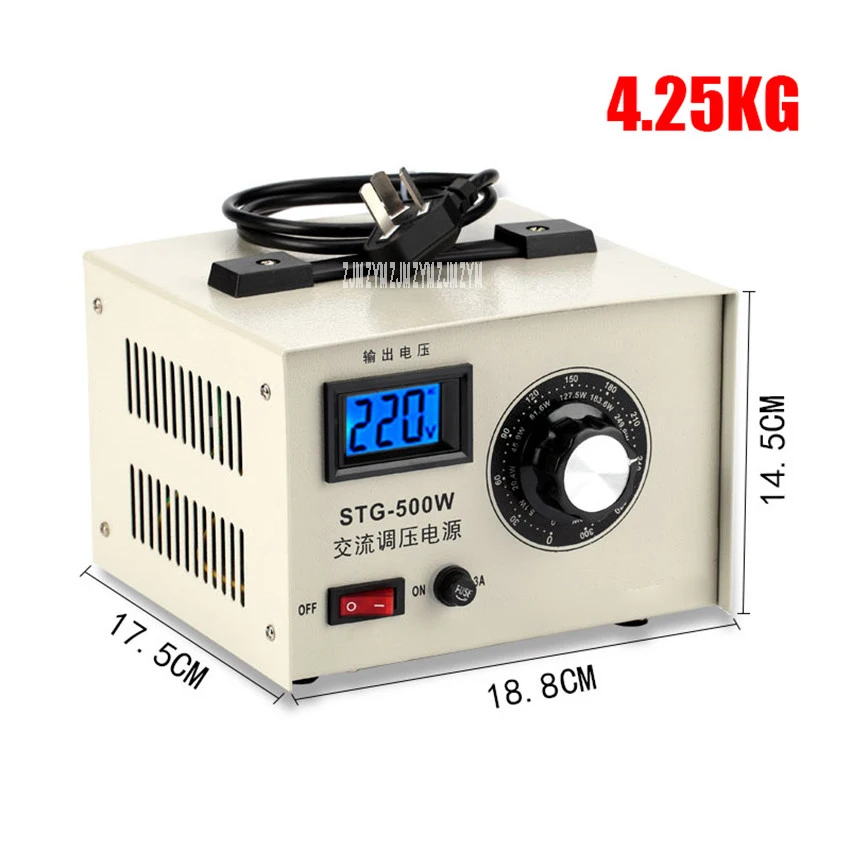 STG-500W 220 В Источник питания переменного тока один регулятор фазового напряжения жидкокристаллический дисплей контакт 0-300 в Регулируемый силовой трансформатор