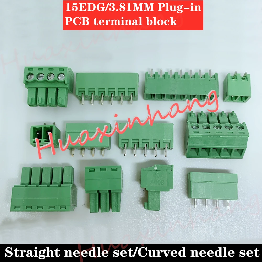 

NEW 15EDG 3.81 /KF2EDG-3.81MM PCB plug-in terminal block 2P3P4p5p6p7P8P10P12P straight pin / looper connector Complete set