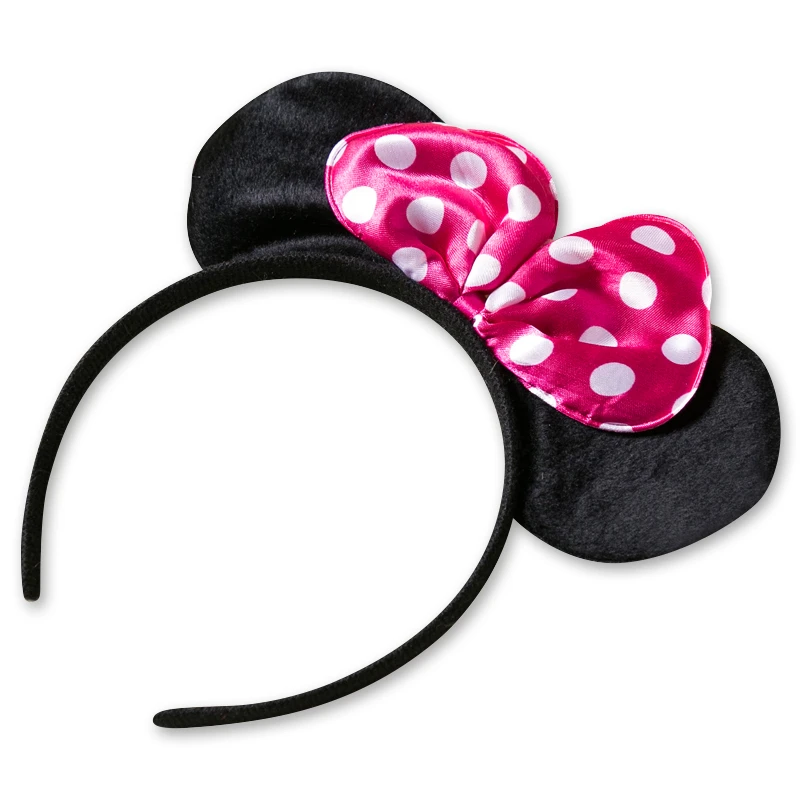 Hot Pink Headband Нарядные Детские платья для девочек на день рождения, Пасху, маскарадный костюм Минни Маус, Детский костюм Одежда для маленьких девочек, одежда для детей возрастом от 2 до 6 лет - Цвет: Hot Pink Headband