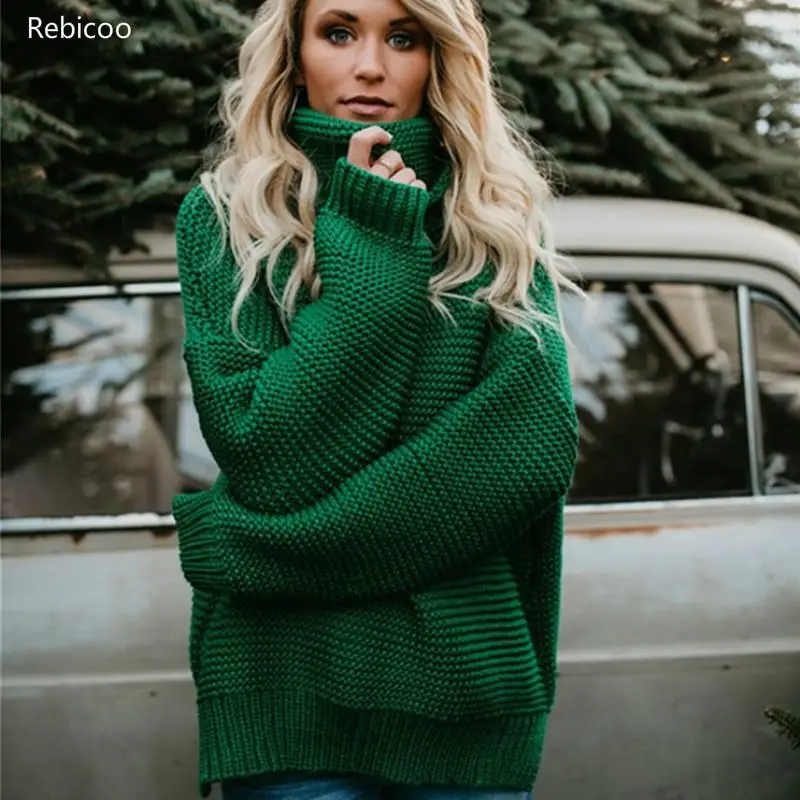 

Sweater Women Pull Femme Jersey Mujer Turtleneck Sweter Warm Female Sweater Solid Women Knitted Pullover Long Sleeve