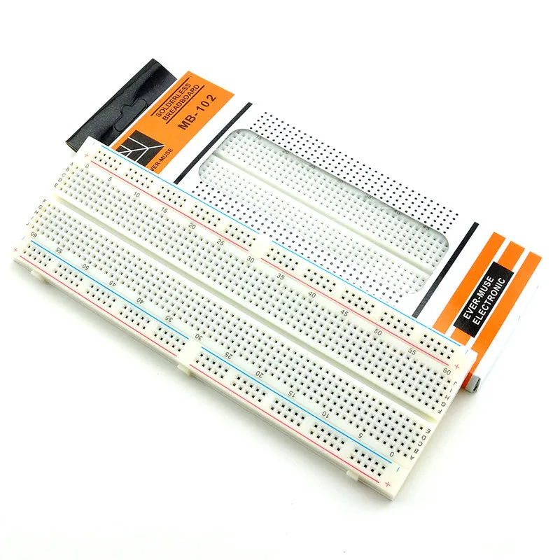 

Manufacturers Direct Selling MB-102 830 Hole Bread Board Circuit Board Experimental Board Universal Board 165X55X10 Size