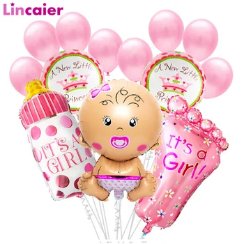 

15pcs Baby Shower Foil Balloon Photo Booth Props Babyshower Girl Boy Party Decorations Gender Reveal Favors Supplies PhotoBooth