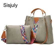 Sisjuly 2 шт набор кожаная сумка женская сумка дизайнерская Большая вместительная женская сумка на плечо Повседневная композитная Женская Ручная сумка