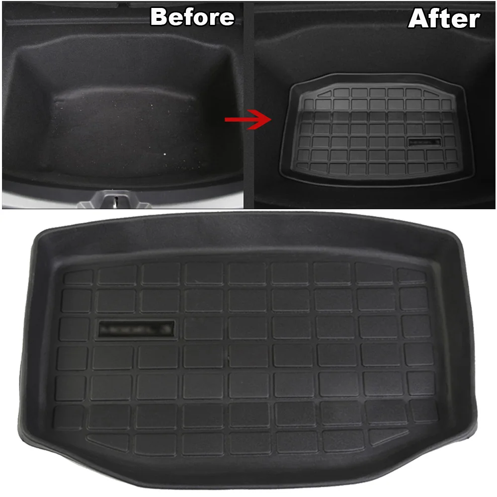 Черный Автомобильный Грузовой лоток багажник коврик на полу подходит для Tesla модель 3 17-19 аксессуар термостойкость