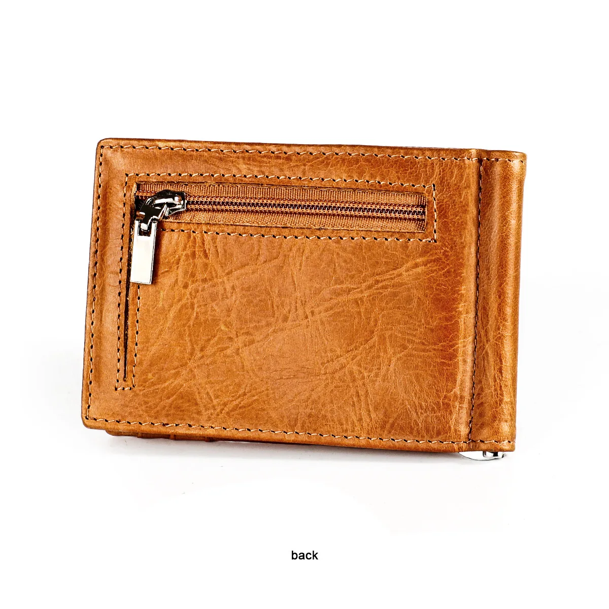 Personalized engraved Genuine Leather Money Clip Front Pocket Clamp for Money Holder Removable Money Clip Wallet 4