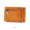 Personalized engraved Genuine Leather Money Clip Front Pocket Clamp for Money Holder Removable Money Clip Wallet 4