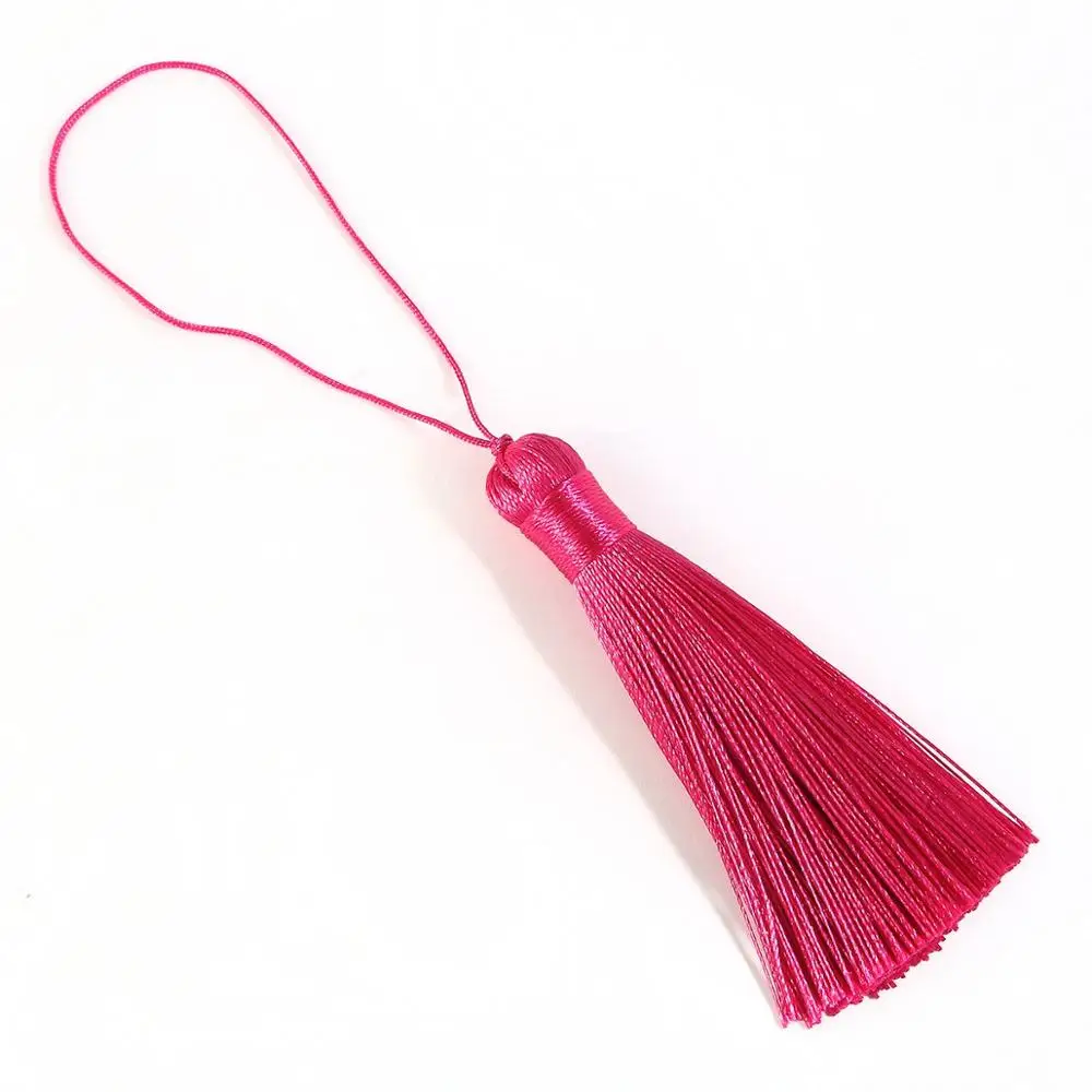 Fuchsia 2 шт. полиэстер шелковая кисточка бахрома 16 см хлопок кисточки отделка для дома Свадебные украшения DIY Швейные шторы аксессуары - Цвет: Fuchsia