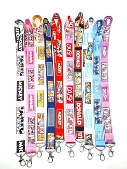 

30 pcs cartoon mickey minnie stitch Neck Strap Lanyards Badge Holder Rope Pendant Key Chain Accessorie