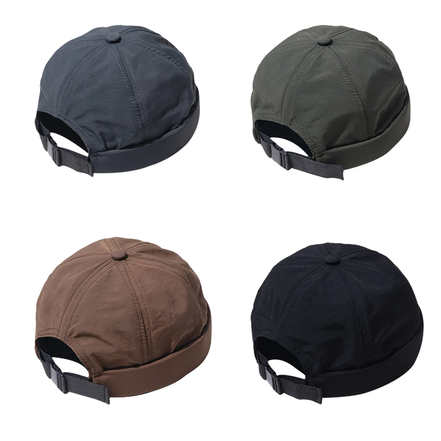 Dome Hat Mens Solid Color Nylon Beanies 