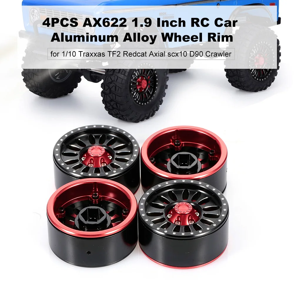 

4PCS AX622 1.9 Inch Aluminum Alloy RC Car Wheel Rim for 1/10 Traxxas TF2 Redcat Rc4wd Tamiya Axial scx10 D90 Hpi Crawler