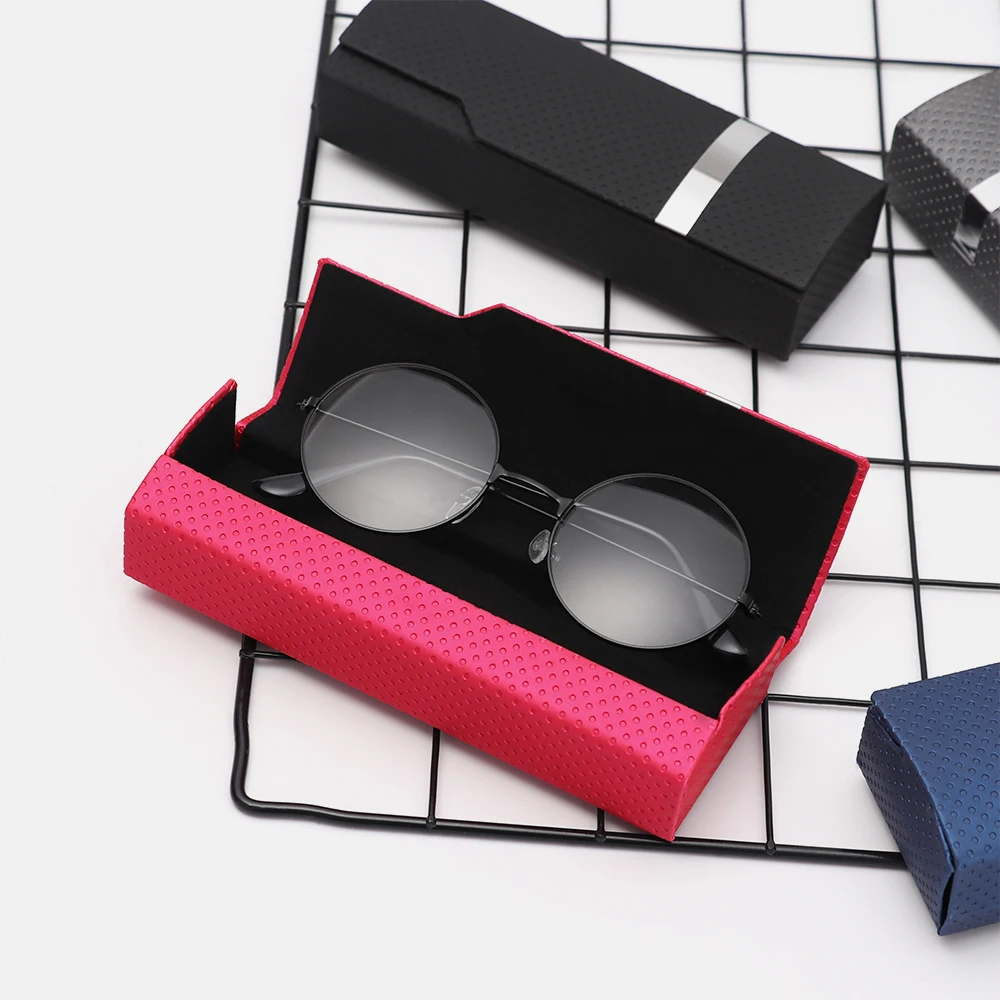 Модная мужская и женская стальная коробка для очков с лентой, креативный Чехол для очков высокого качества ручной работы, Черный Простой Футляр для очков